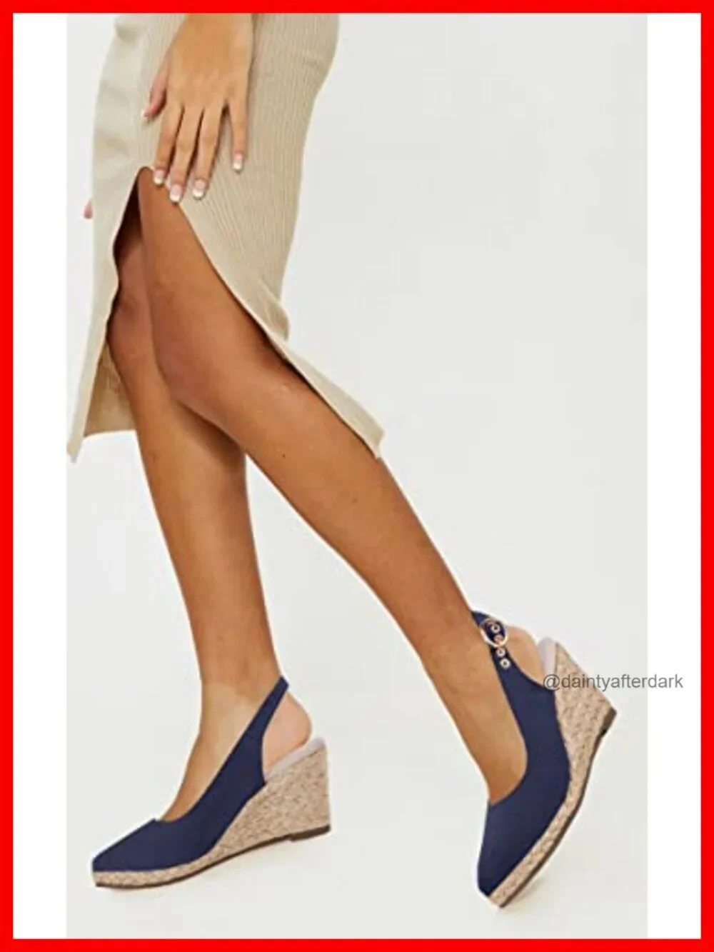 Juliet Holy Women's Canvas Espadrille Wedge Sandals Slingback Buckle